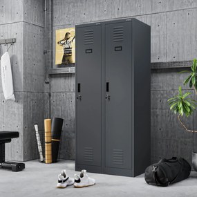 Szafka pracownicza metalowa antracytowa KACPER 1 Plus 400 x 1800 x 500 mm