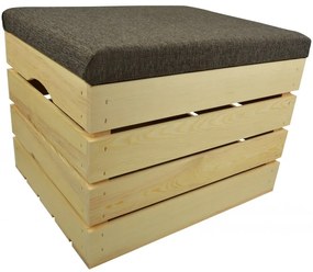 Pufa kufer skrzynia drewniana sosnowa siedzisko 50cm naturalna