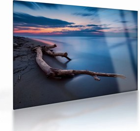 Obraz na szkle - plaża o zachodzie słońca (70x50 cm)