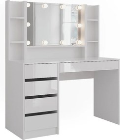 Stół toaletowy biały/biały wysoki połysk 119.8x50.1x76 sherry