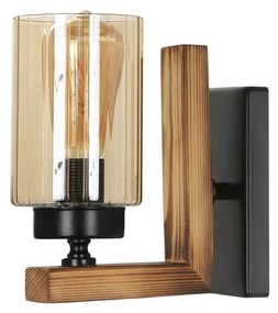 Kinkiet lampa ścienna Linda Aplik Yanık Silindir Bal Camli, miedziany