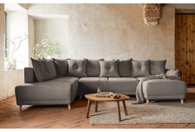 Jasnobrązowy sztruksowy rozkładany narożnik (lewostronny/w kształcie litery U) Lazy Lukka – Miuform