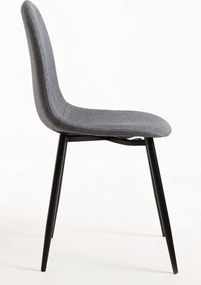 Zestaw 4 Krzese Teok Black Tkanina