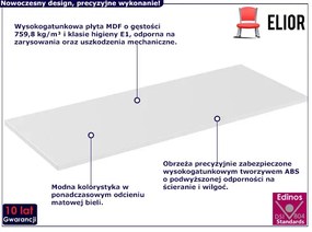 Biały blat do szafek łazienkowych 120 cm - Edar 5X