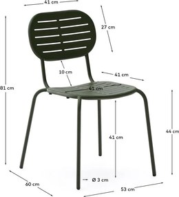 Ciemnozielone metalowe krzesło ogrodowe Brai – Kave Home
