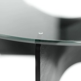 Czarny okrągły stolik ze szklanym blatem 87x87 cm Madera – Umbra