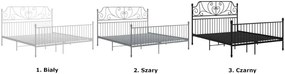 Szare metalowe łóżko małżeńskie 200x200 cm - Hadson