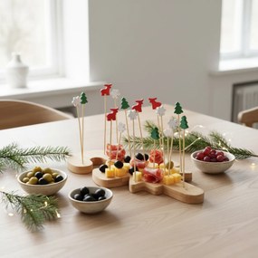 Tacka do serwowania koreczków z wykałaczkami, motyw świąteczny