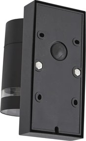 Nowoczesna lampa ścienna zewnętrzna czarna IP44 z czujnikiem ruchu - Ensam