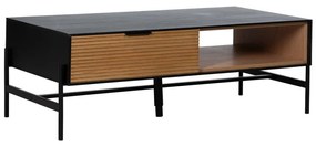 Czarno-naturalny stolik w dekorze jesionu 60x124 cm Orleans – Ixia