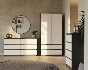 Stylowa komoda z szufladami antracyt + biały S3-R43