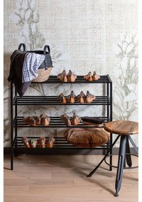 Czarny metalowy regał na buty WOOOD Ferro