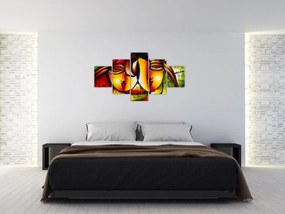 Obraz - Obraz olejny, abstrakcyjne twarze (125x70 cm)