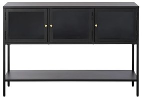 Czarna metalowa witryna 132x88 cm Carmel – Unique Furniture