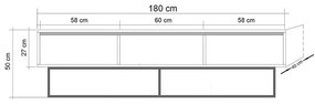Szafka pod TV w dekorze orzecha 180x50 cm Rodez – Kalune Design