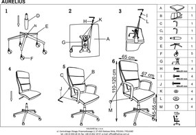 Biały fotel biurowy Aurelius Halmar