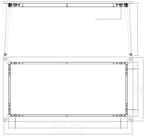 Stół konferencyjny do biura PRIMO OMEGA, 180x90 cm, szara podstawa, buk