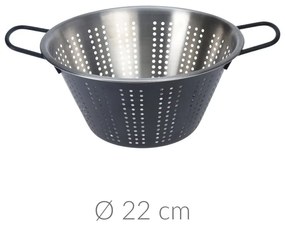 Durszlak metalowy ze stali nierdzewnej, wygodne uchwyty, Ø 22 cm