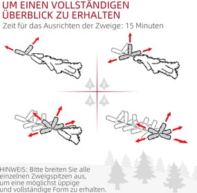 HOMCOM Sztuczna Choinka o Realistycznym Wyglądzie, Odporna na Ogień, ze Stabilnym Metalowym Podnóżem, 180 cm, Zielona