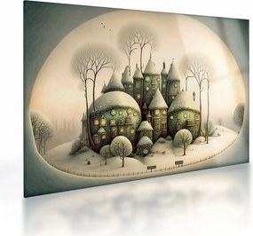 Obraz na szkle - Bajkowe domki (70x50 cm)