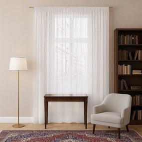 Firana gotowa Woal na taśmie 500x250 biała nowoczesna żabki tunel