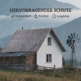 Outsunny 12 szt. blach trapezowych 129x45cm 7m² ocynkowana blacha dachowa 0,25 mm odporna na warunki atmosferyczne Jasnoszary | Aosom PL