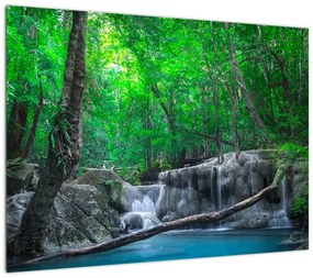 Obraz - Wodospad Erawan, Kanchanaburi, Tajlandia (70x50 cm)