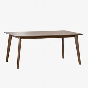 Stół Jadalniany Prostokątny Z Mdf I Drewna Kauczukowego Kerhen Ciemne Drewno & 180 X 90 Cm - Sklum