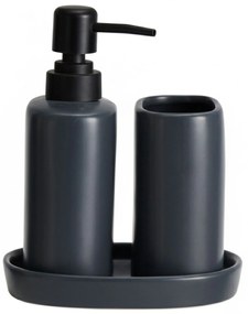 Zestaw łazienkowy PLY, ceramiczny dozownik, kubek i taca