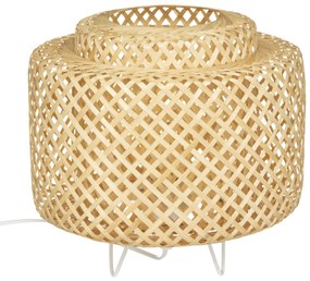 Lampa stołowa boho LIBY, bambusowa plecionka, Ø 25 cm