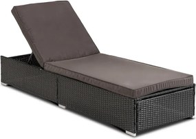 Fotel Ogrodowy Leżak LARGO Technorattan Czarny/Brązowy