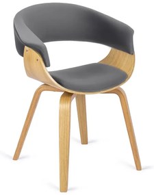 Szare loftowe krzesło tapicerowane z weluru A0-F30