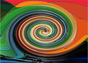 Obraz na szkle - abstrakcyjny obraz - kolorowa spirala (70x50 cm)