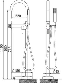 Bateria wannowa wolnostojąca NT3127 2.0