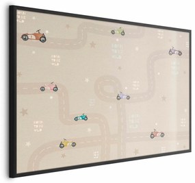 Plakat Wyścigowe autka 90x60 cm z ramą czarną bez marginesu ARTGEIST B