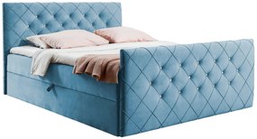 Niebieskie pikowane łóżko welurowe 5 rozmiarów A5-N67