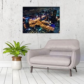Obraz na szkle - miasto nocą (70x50 cm)