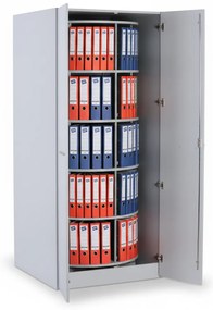 Szafa z obrotowym regałem na segregatory, 5 poziomów, zamykana na klucz, szary