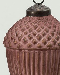 Bombka szklana Acorn Burgundy 7x10 cm