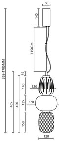 Lampa wisząca CARO SMOKED 28W LED, nowoczesna