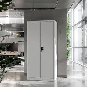 Szafa biurowa na akta wysoka Jan H 90x40x195 cm biała