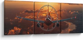 Obraz - Samolot transportowy (z zegarem) (90x30 cm)