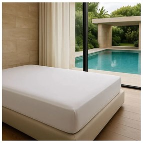 Białe prześcieradło z bawełny renforcé z gumką 200x200 cm Ranforce – Mila Home Luxury
