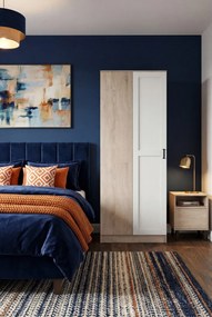 Uchylna szafa narożna dąb sonoma + biały - Cronix