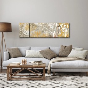 Obraz - Ściana w stylu vintage z kwiatami (170x50 cm)