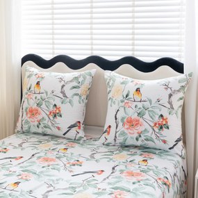 PrzytulneMieszkanie.pl PrzytulneMieszkanie.pl Pościel z mikrofibry ORANGE FLOWERS białe Rozmiar pościeli: 2 szt 70 x 80 cm | 160 x 200 cm