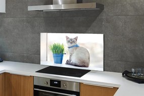 Panel szklany do Kuchni Dostojny Siedzący Kot