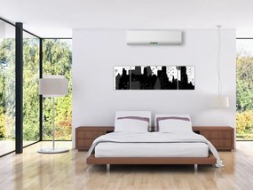Obraz - Miasto z napisami i wzorami (170x50 cm)