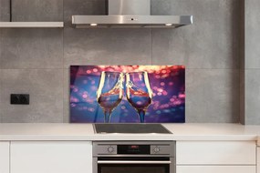 Panel nad Blat Kuchenny Kieliszki Szampana na Kolorowym Tle