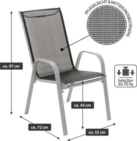 Komplet mebli ogrodowych 7 szt. antracyt